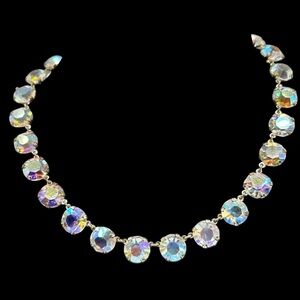 Vintage 1960’s Czech AB Rhinestone Rivière Necklace
